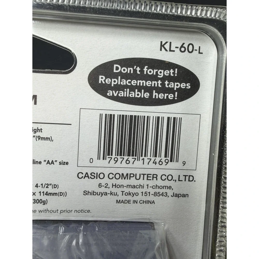 Casio KL-60L Label Maker Thermal Printer New In Box Sealed